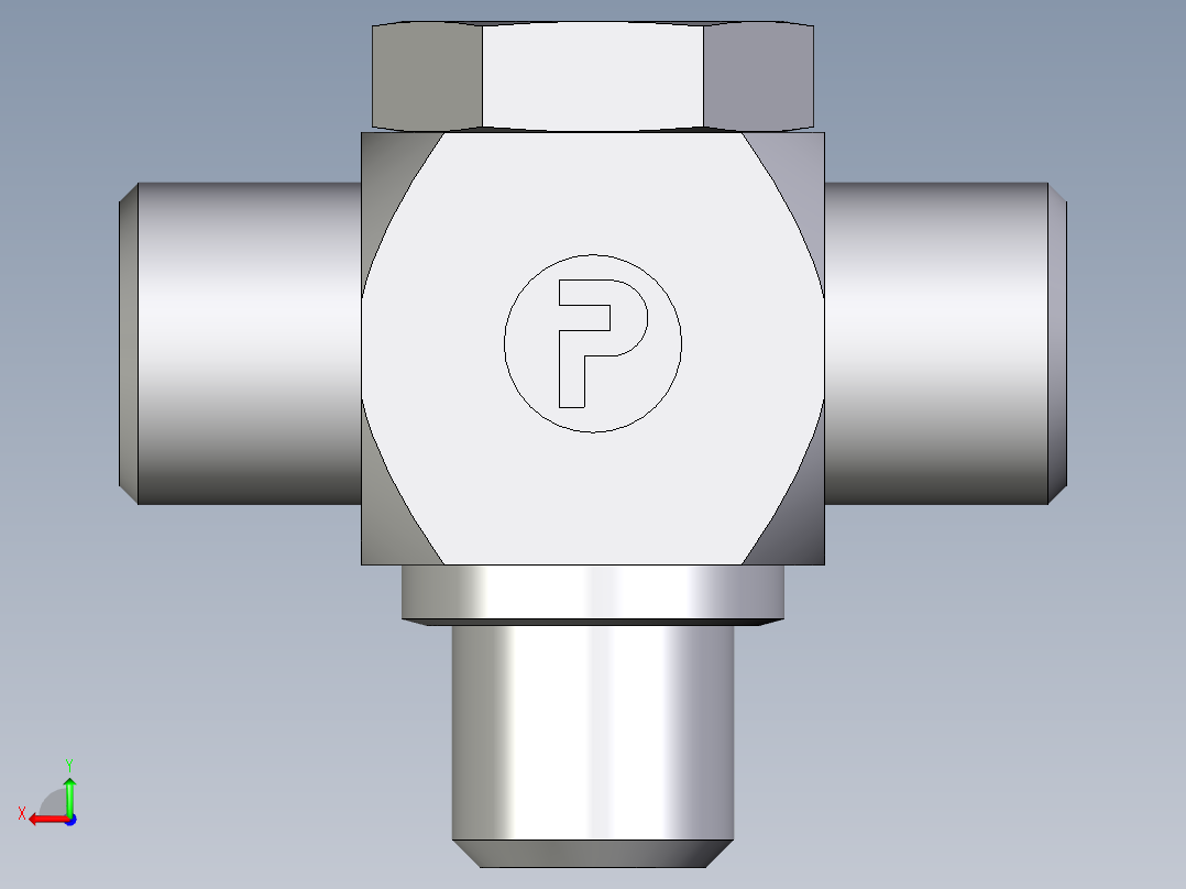 卡套式工业通用硬管接头EO_High_pressure_banjo_tee_TH08SMOMDCF后视图