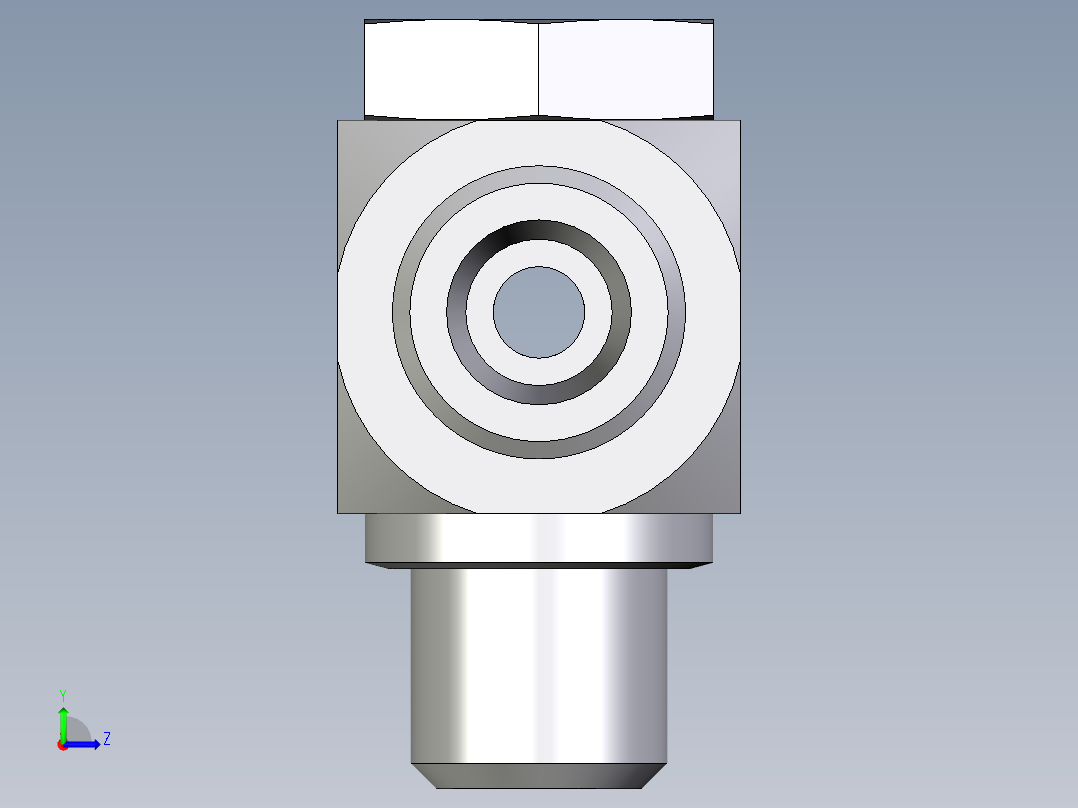 卡套式工业通用硬管接头EO_High_pressure_banjo_tee_TH08SMOMDCF左视图
