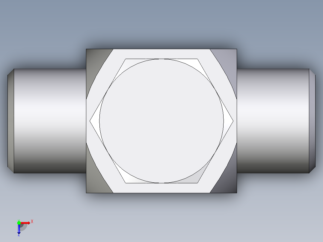 卡套式工业通用硬管接头EO_High_pressure_banjo_tee_TH08SMOMDCF俯视图