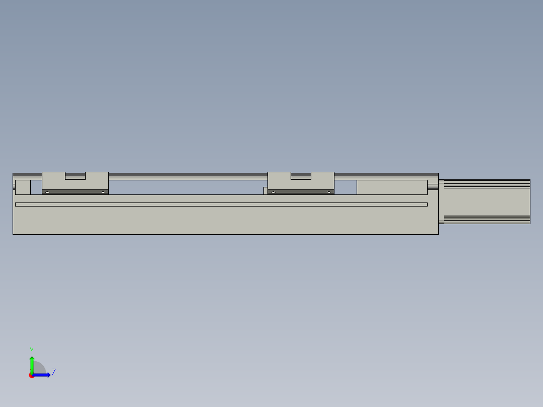 直线模组LHA6-S200-M-100W(16丝杆)设计图纸左视图