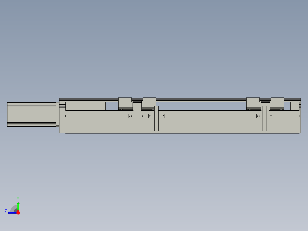 直线模组LHA6-S200-M-100W(16丝杆)设计图纸右视图