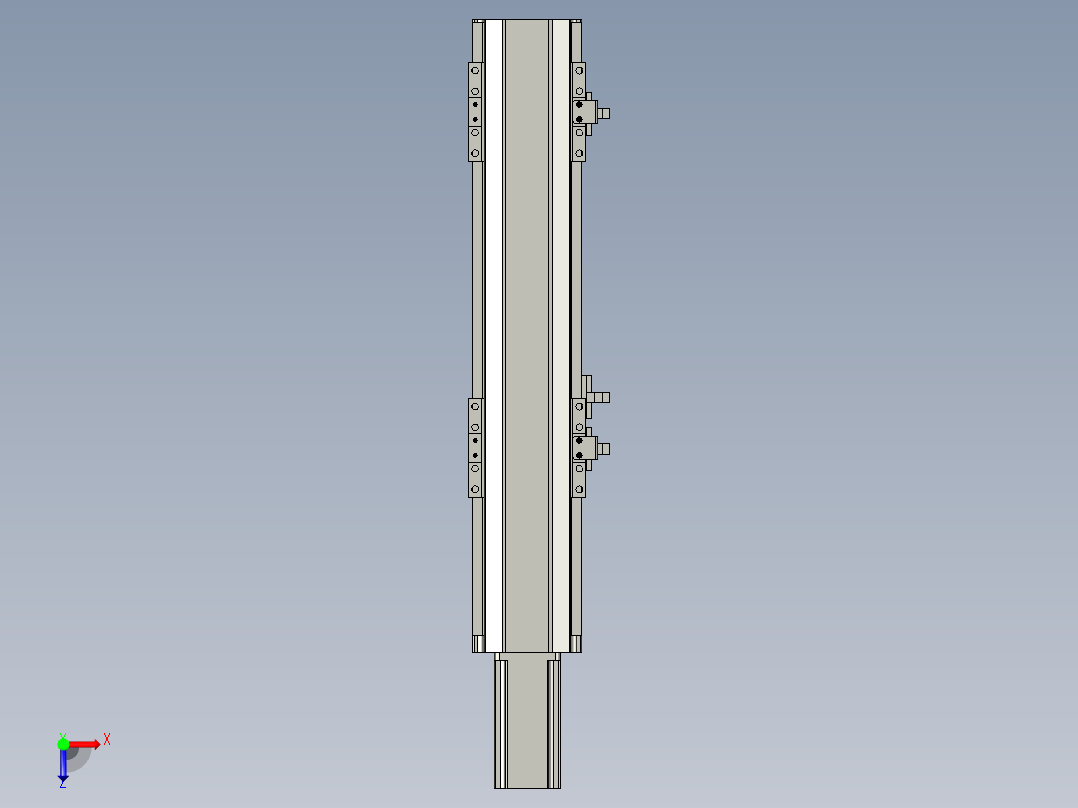 直线模组LHA6-S200-M-100W(16丝杆)设计图纸俯视图