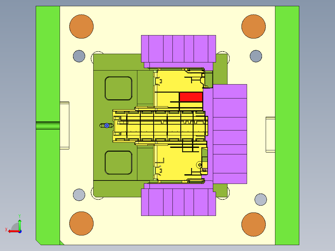 高效3D模具图（冷流道+热流道+叠层）后视图