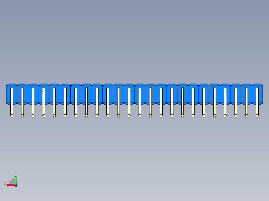 彩色公排针 100mil 2.54mm 系列-DS1022_blue_2x24p_100mil_TypeD_rev1.0后视图