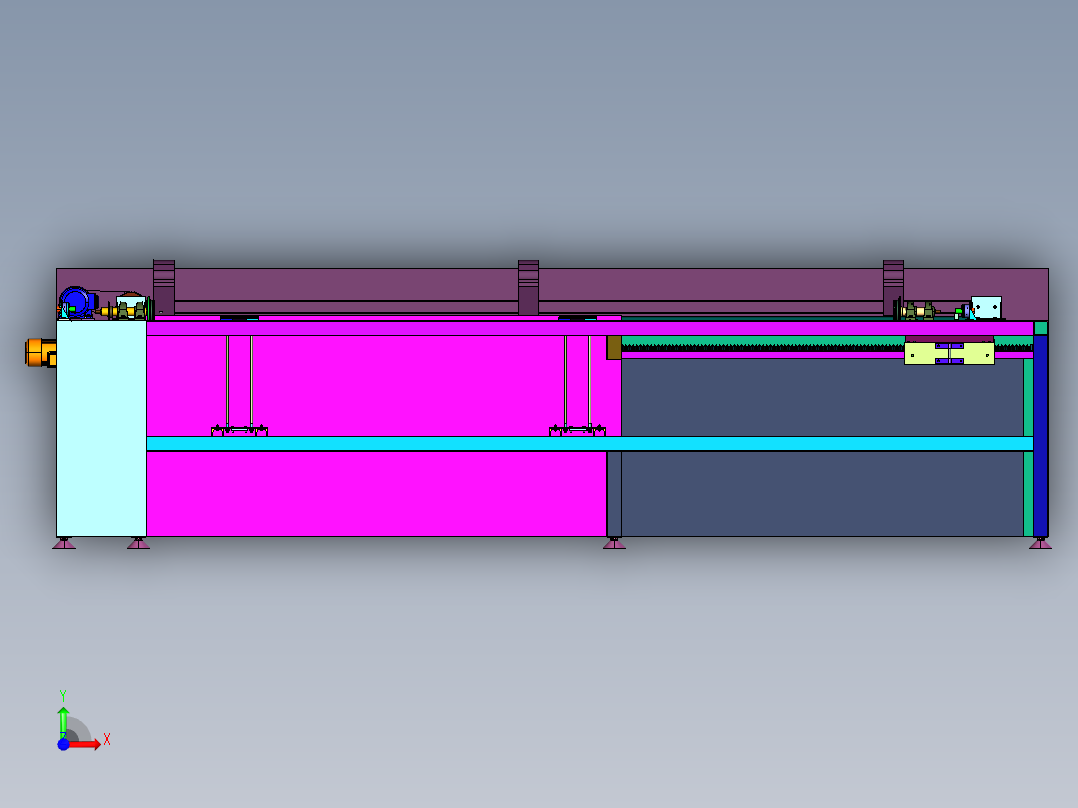 大圆柱动力旋转定位机前视图