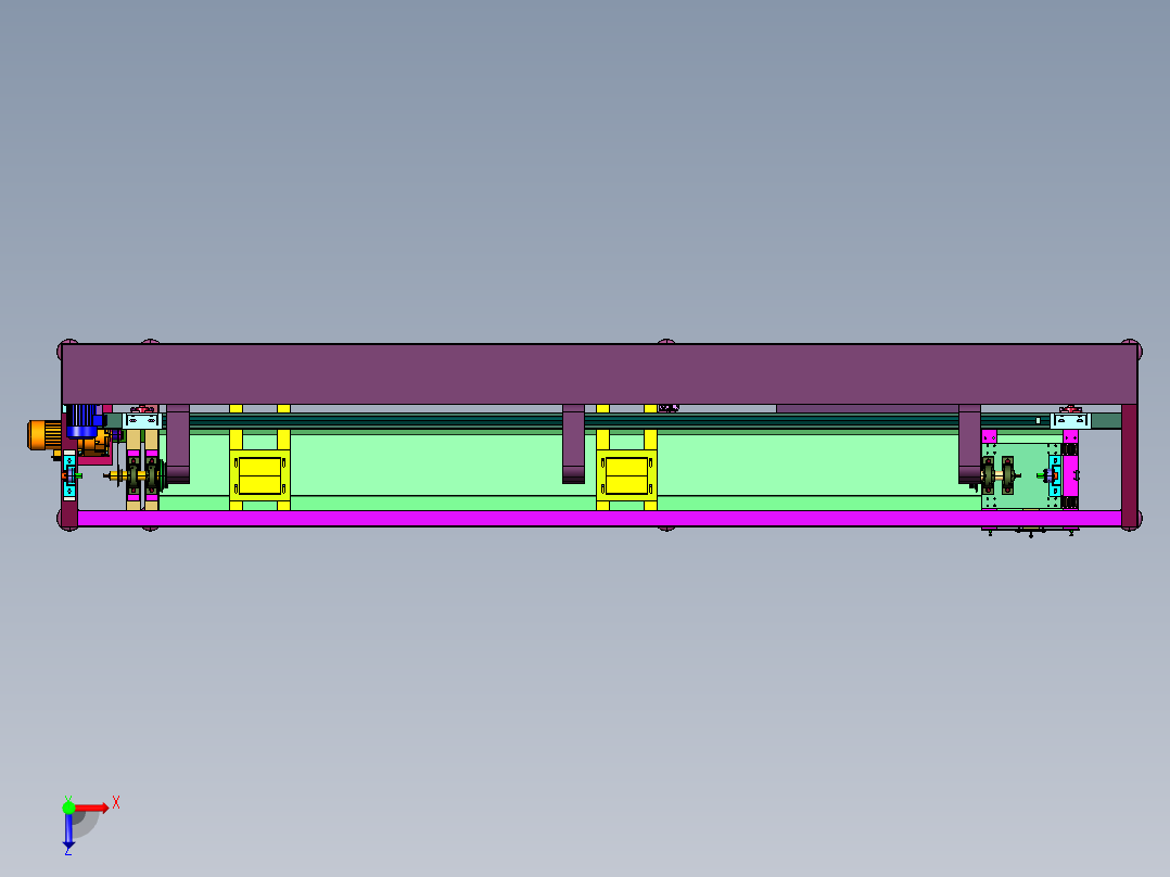 大圆柱动力旋转定位机俯视图
