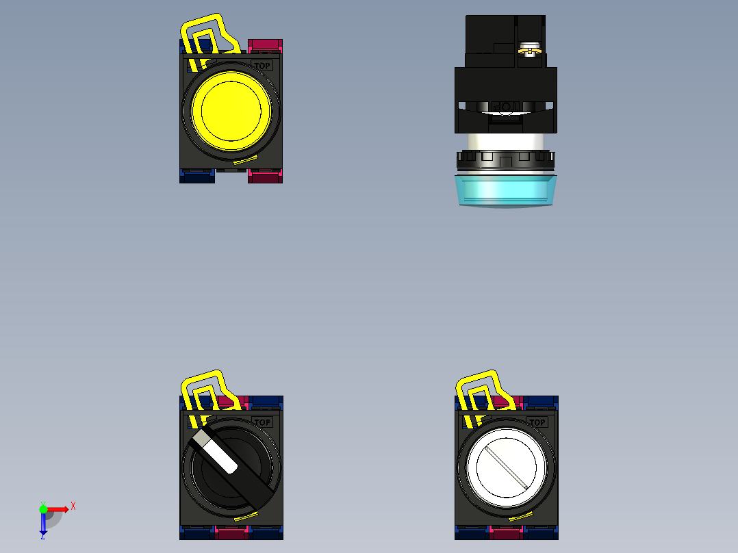 开关按钮和指示灯俯视图