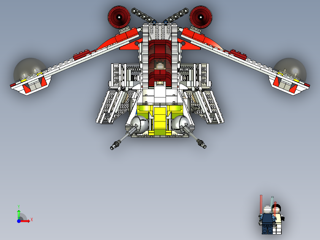 乐高星球大战共和国攻击武装直升机前视图