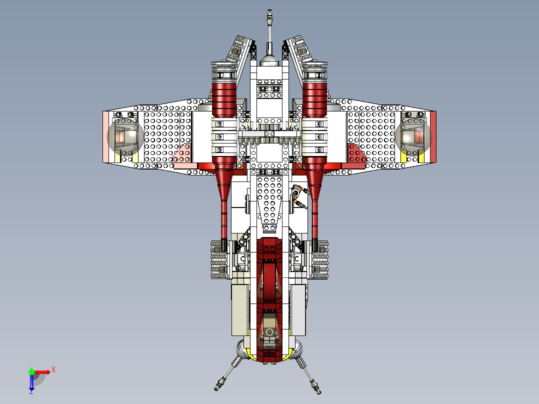 乐高星球大战共和国攻击武装直升机俯视图