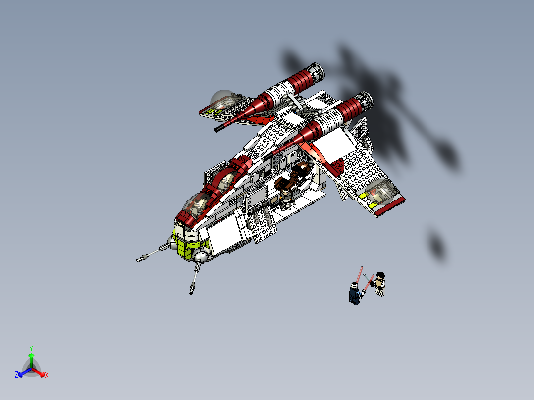 乐高星球大战共和国攻击武装直升机正等轴测图