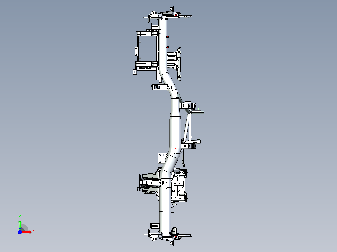 大货车前仪表盘骨架焊接治具(第二序)+翻转机构（机器人自动焊接）前视图