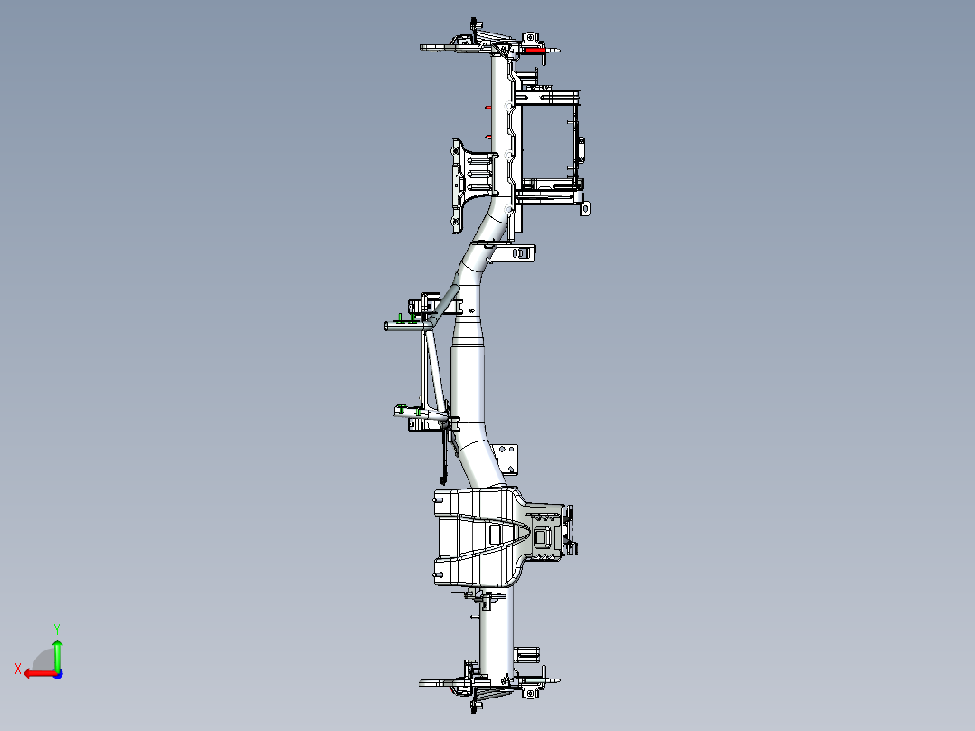 大货车前仪表盘骨架焊接治具(第二序)+翻转机构（机器人自动焊接）后视图