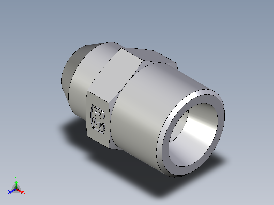 卡套式工业通用硬管接头EO_Weld_connector_AS08L71X正等轴测图