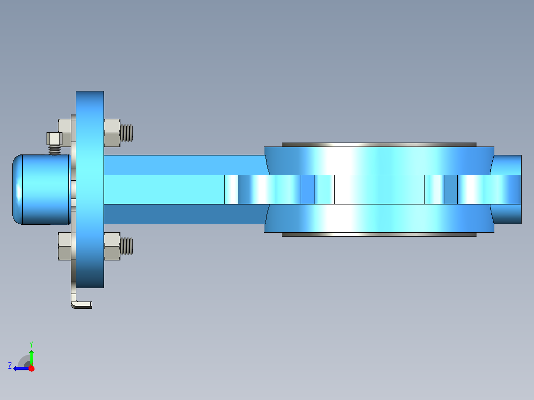 蝶阀3英寸solidworks-stp-igs格式右视图