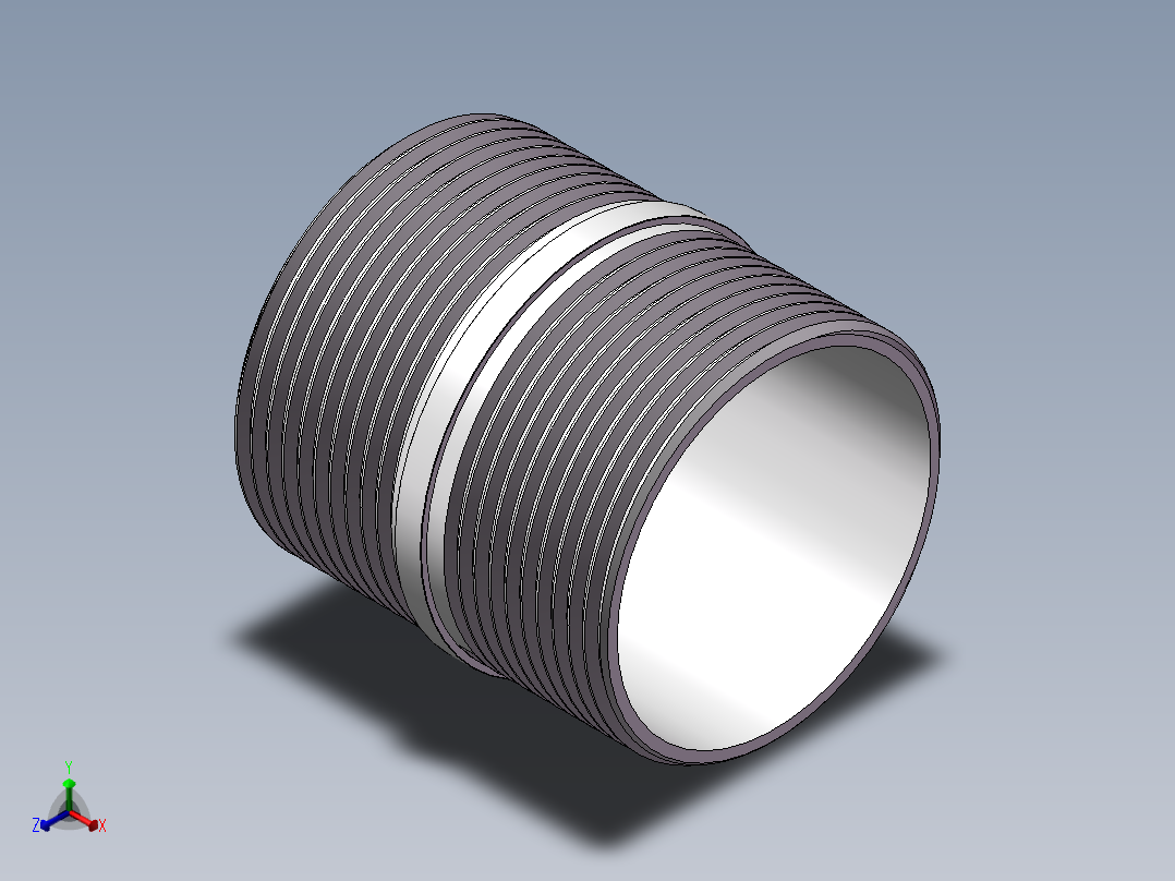 对丝-圆边等径 DN40正等轴测图