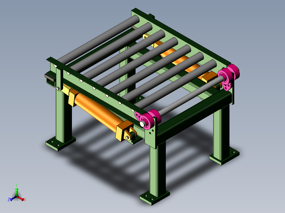 滚筒输送机 (17)正等轴测图
