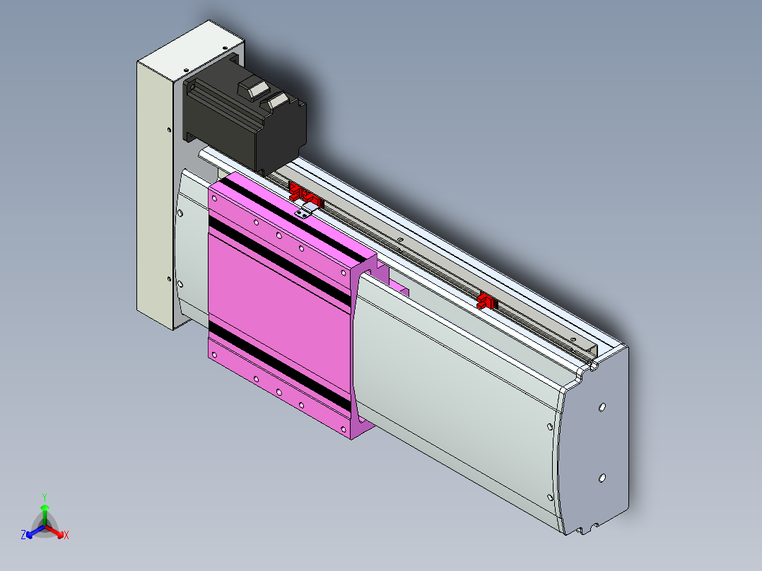 VF丝杆传动-一般环境VF22-L20-C-S250-BR-P75-C4正等轴测图