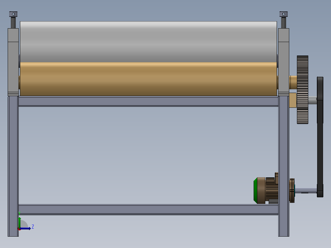 折弯辊机钣金左视图