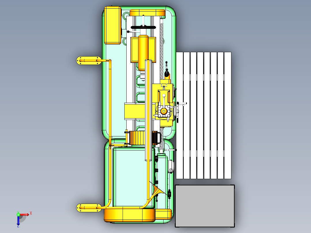 Lathe Machine 1K62车床数模sw20可编辑俯视图