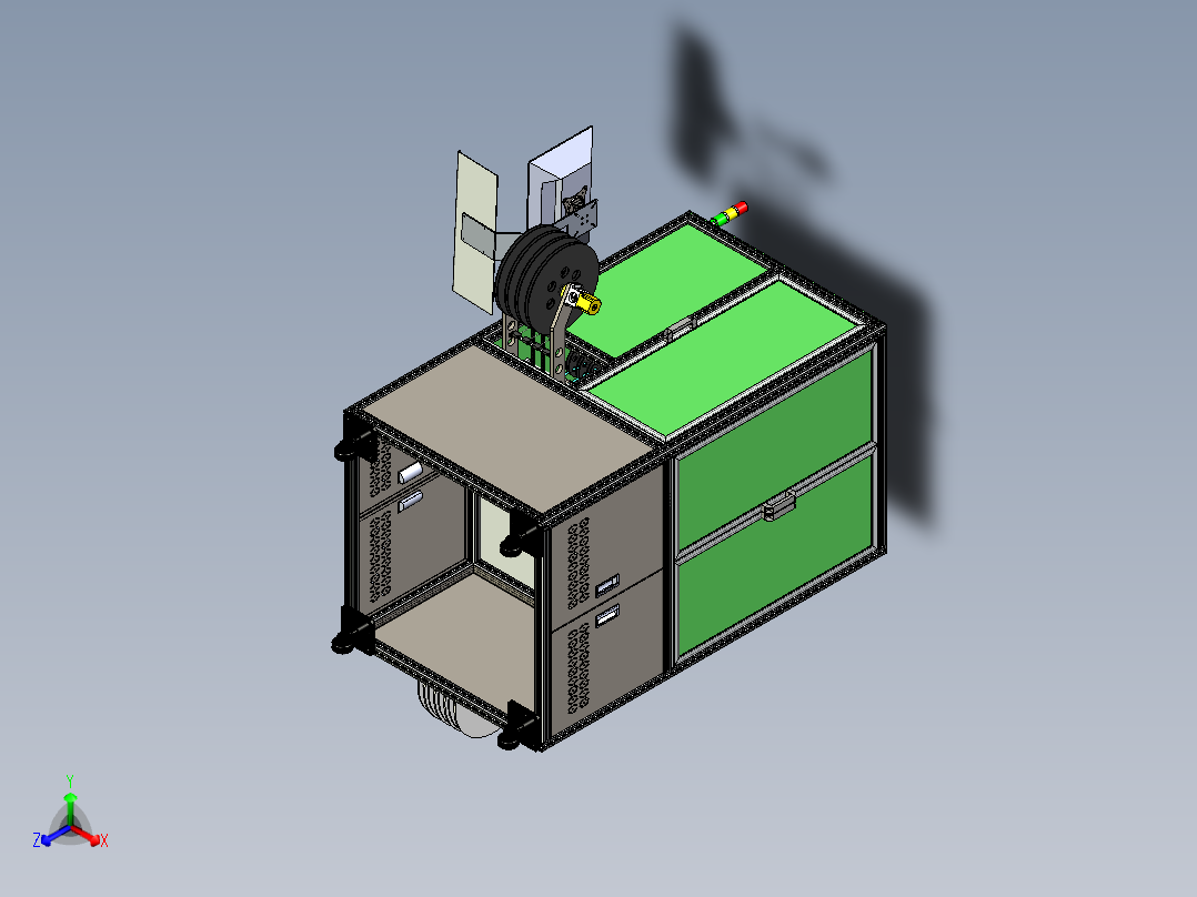 4工位芯片视觉打标x_t正等轴测图
