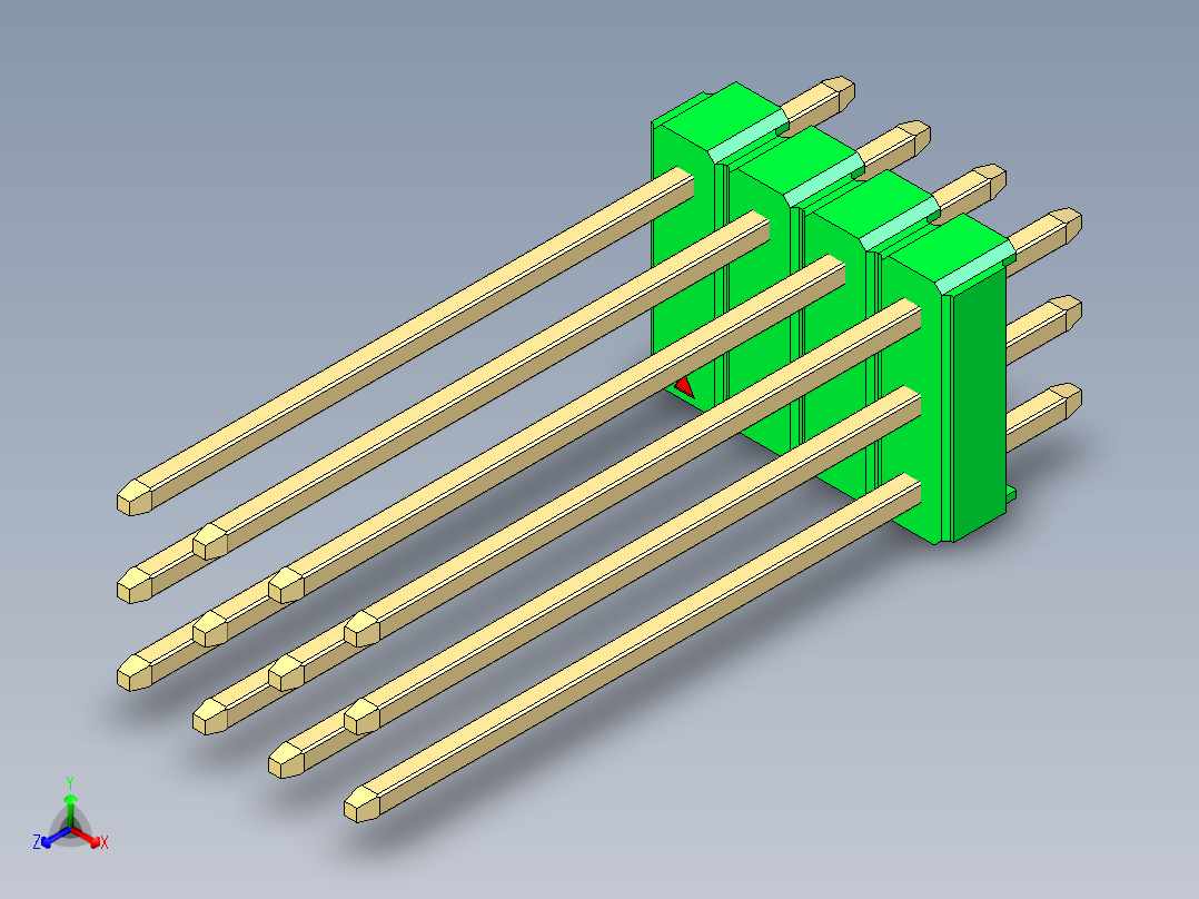 彩色公头100mil（2.54mm）系列-DS1021_green_3x04p_100mil_Type19_rev1.0