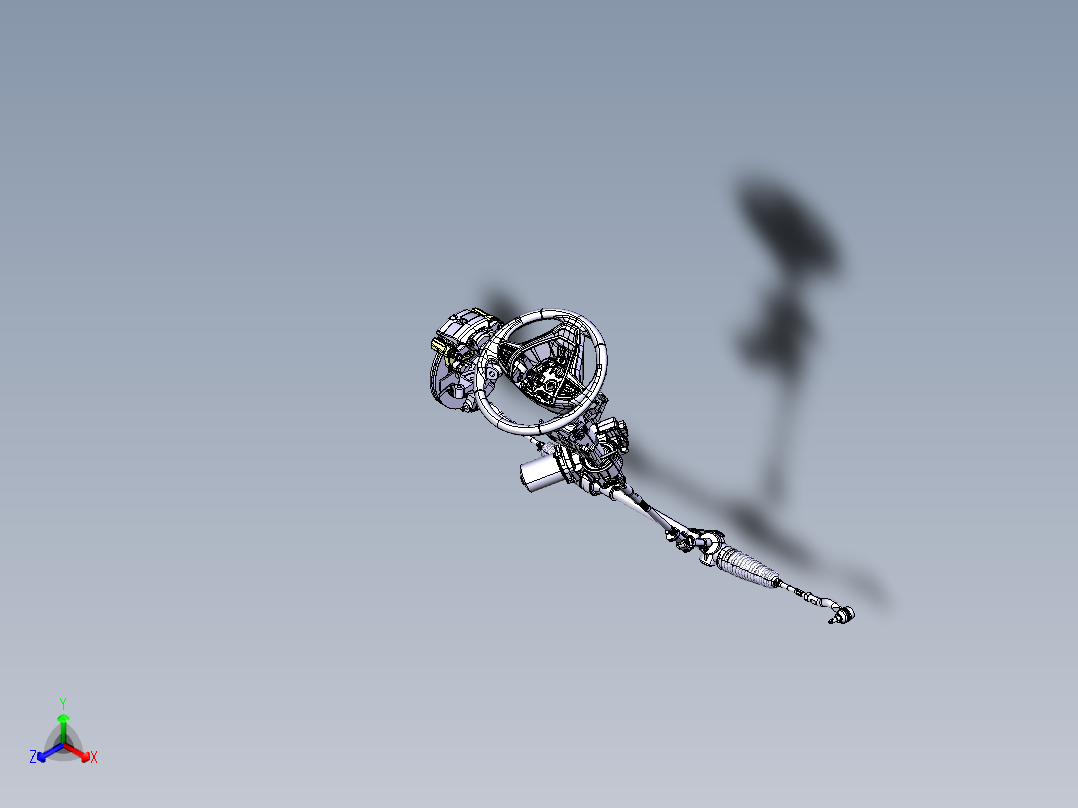 某商用车转向系统设计【机械式齿轮齿条转向器】【含三维catia+CAD图+文档】正等轴测图