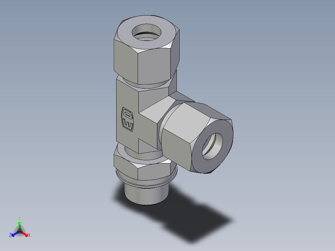卡套式工业通用硬管接头EO_Adjustable_locknut_run_tee_LEE12SMORCF
