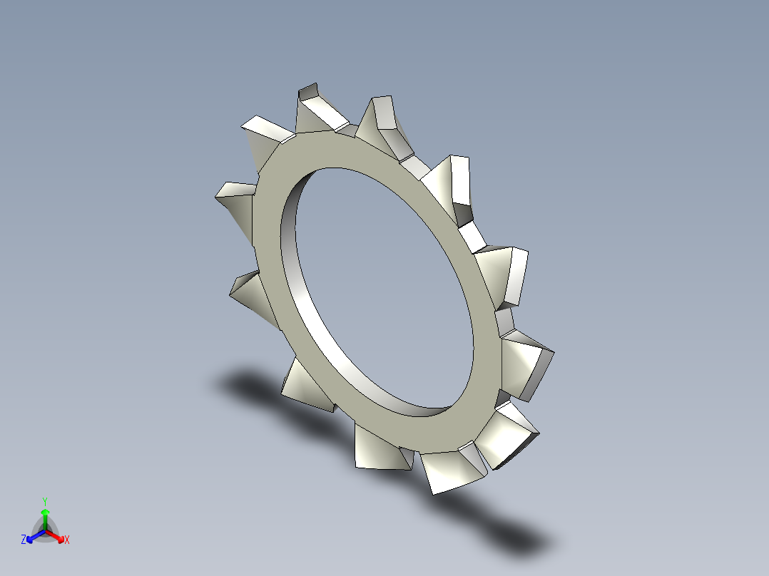 垫圈 外牙锁 公制-EXTERNAL TOOTH LOCK WASHER for M12 SCREW.x_t正等轴测图