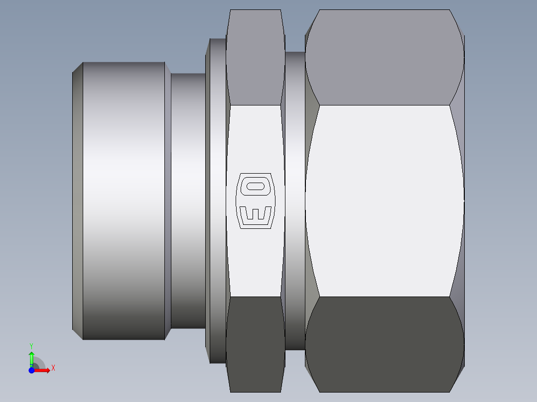 卡套式工业通用硬管接头EO_Male_Stud_connector_GE35LRCF前视图