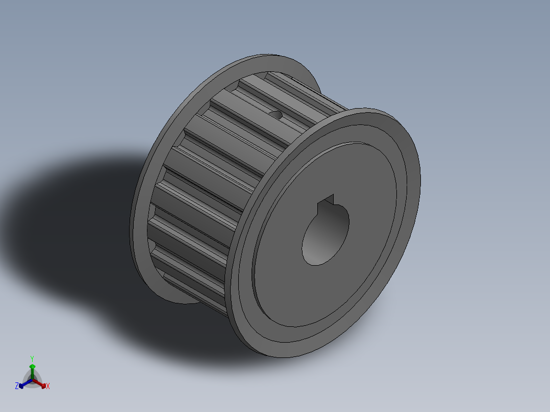 同步带轮ATPT18L100-A-P10_b正等轴测图