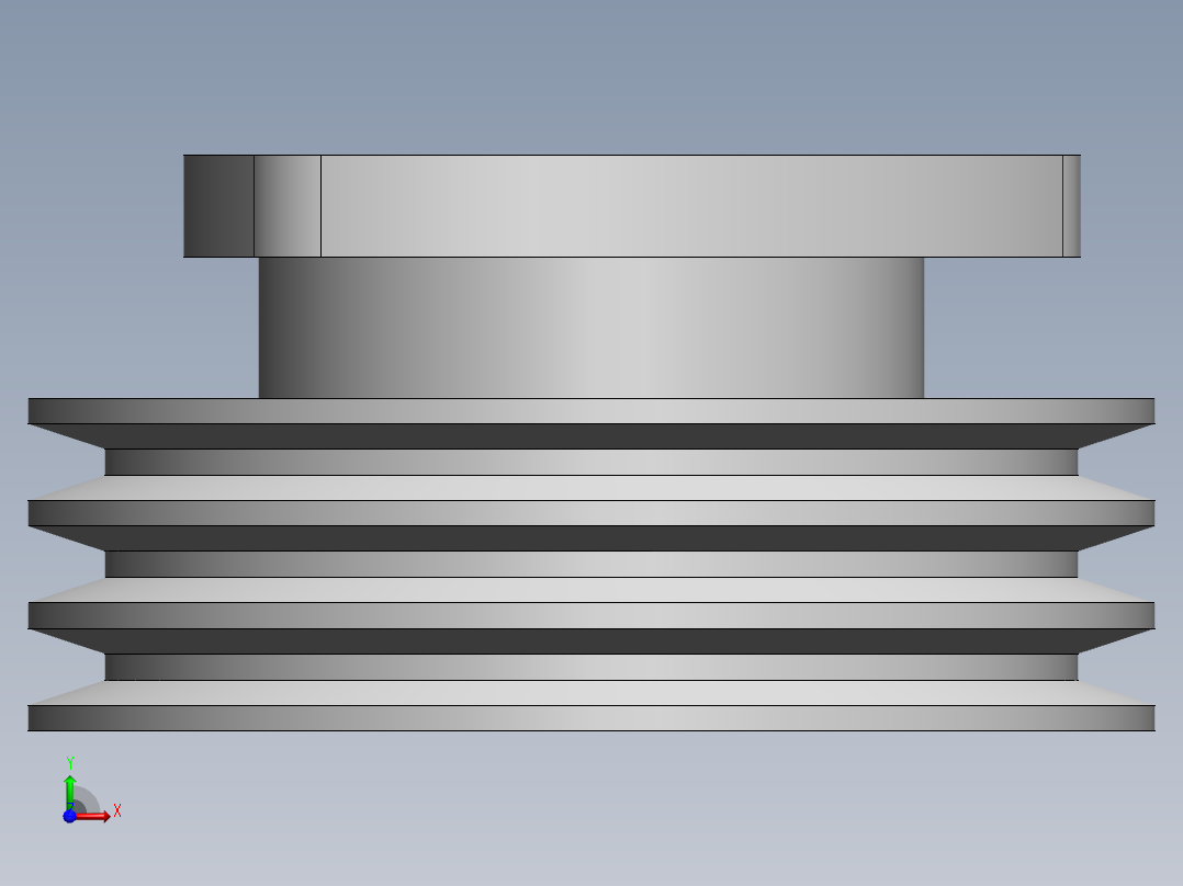 195至L32柴油机皮带轮--sw三维 3d模型设计图前视图