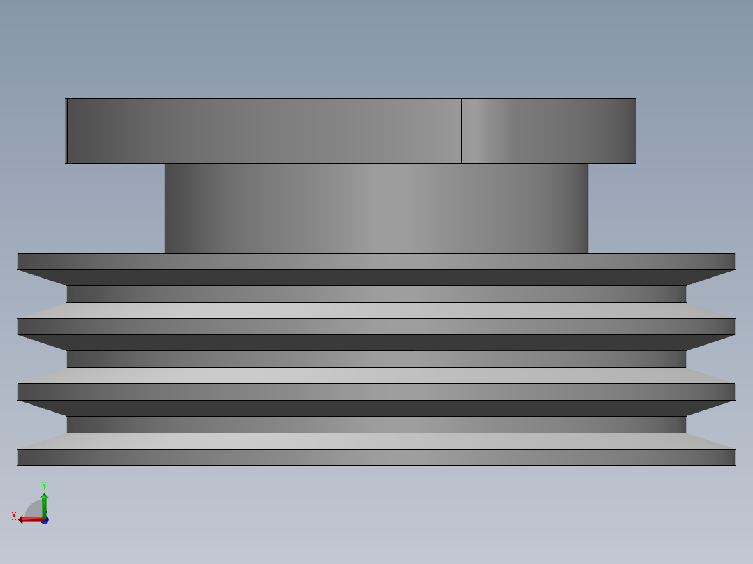 195至L32柴油机皮带轮--sw三维 3d模型设计图后视图
