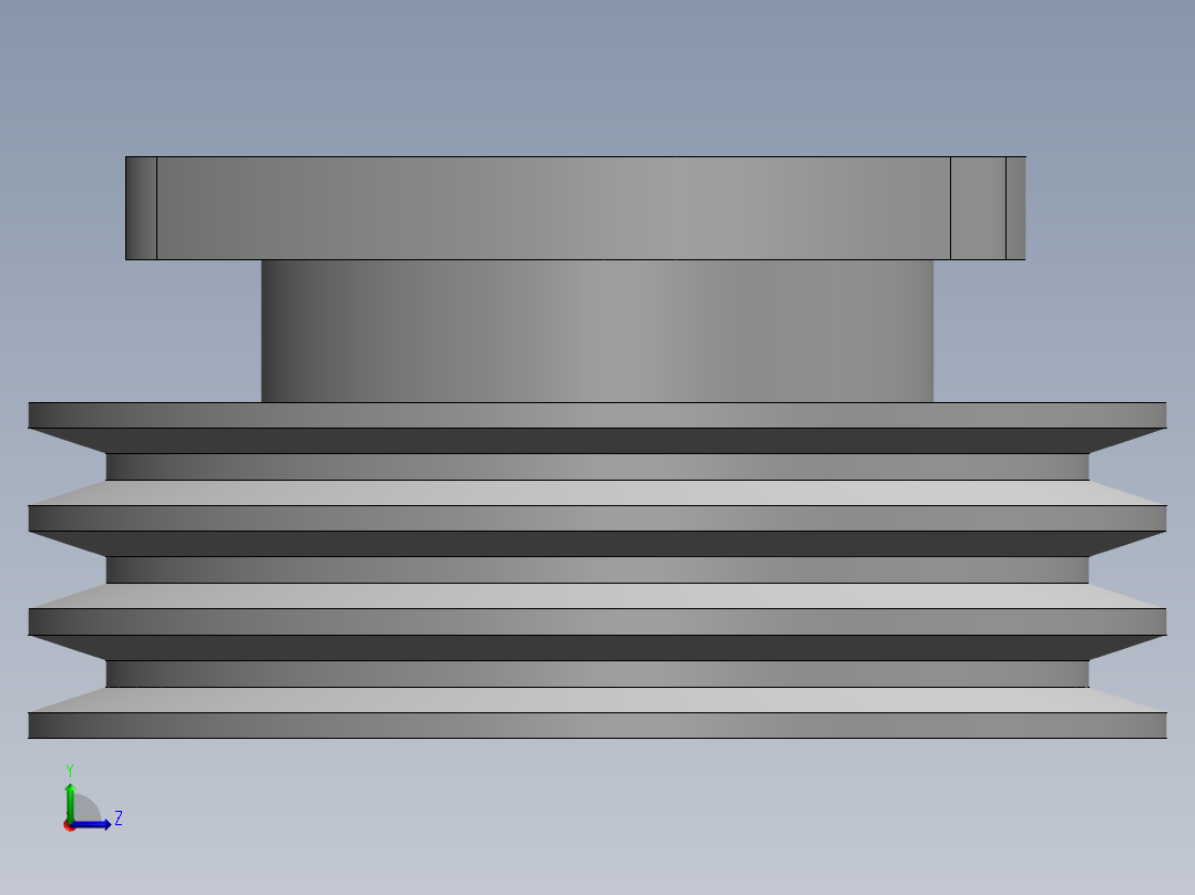 195至L32柴油机皮带轮--sw三维 3d模型设计图左视图