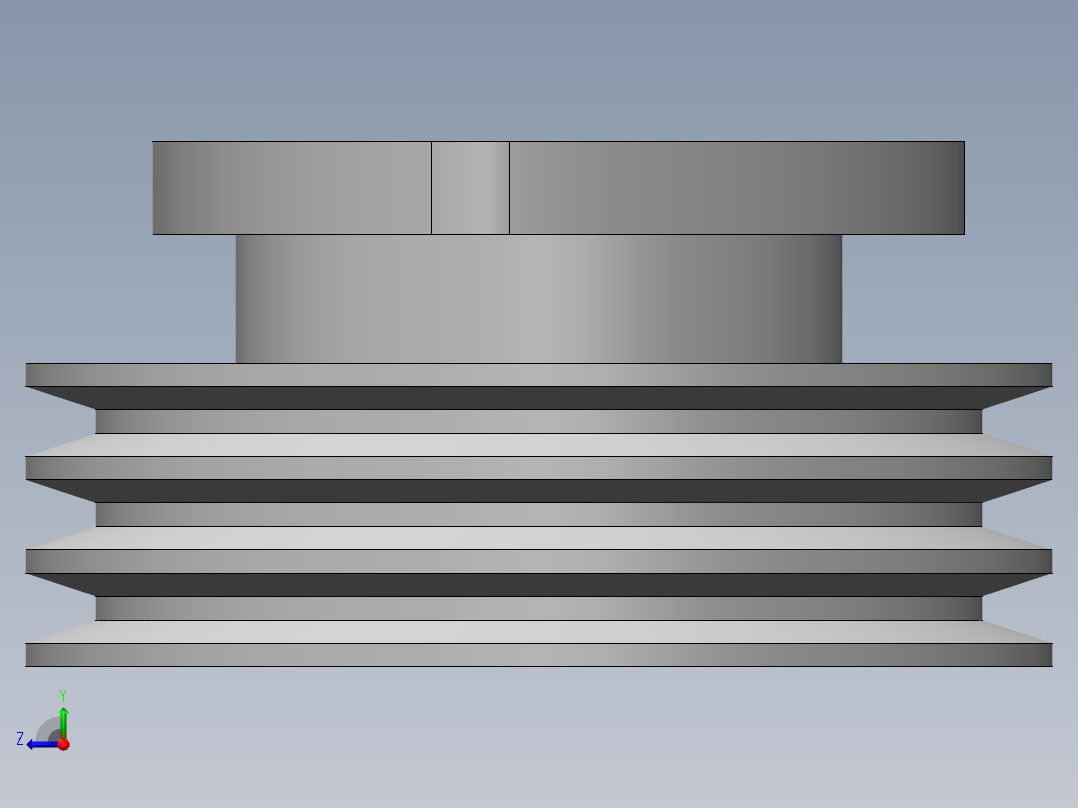 195至L32柴油机皮带轮--sw三维 3d模型设计图右视图