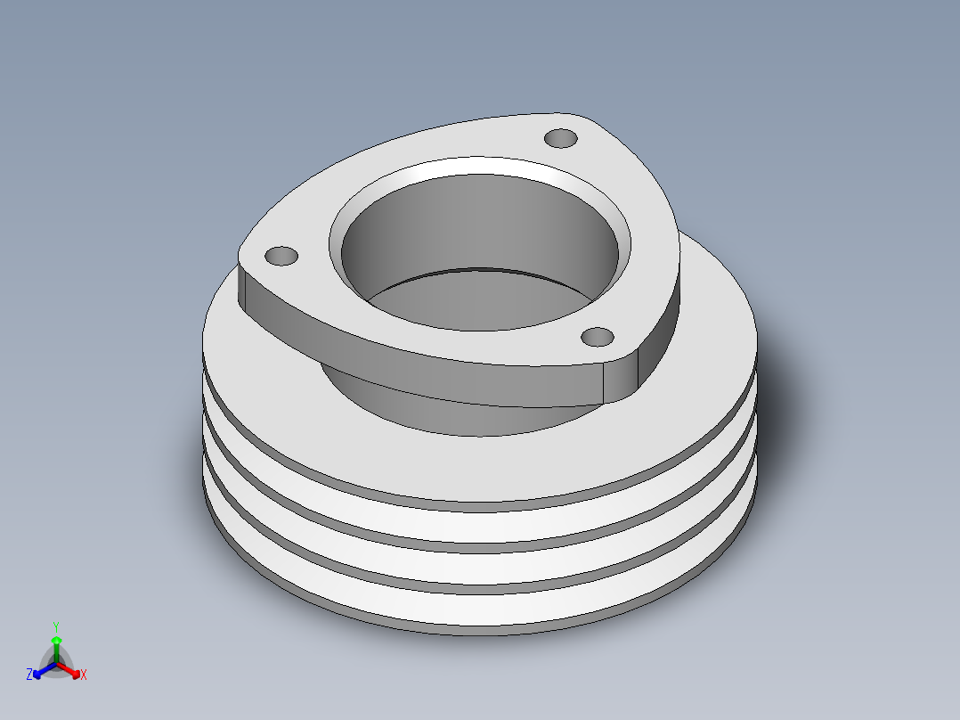 195至L32柴油机皮带轮--sw三维 3d模型设计图正等轴测图