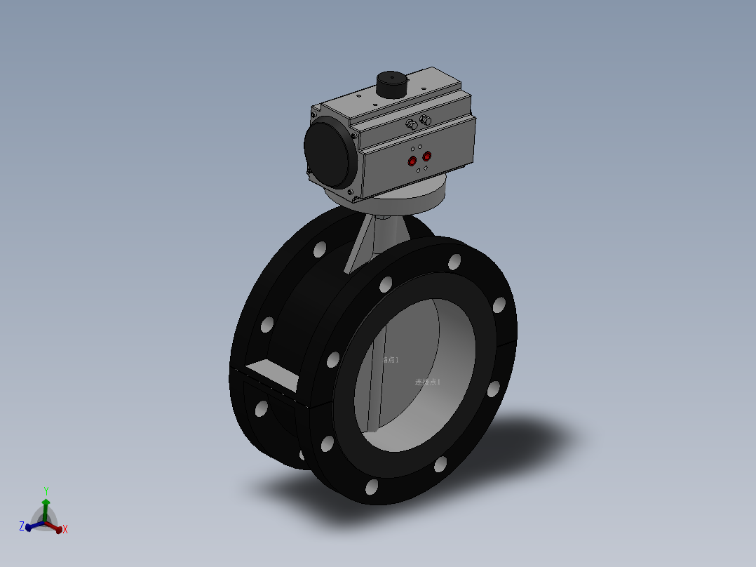 法兰式气动蝶阀-铸铁 DN50-DN400