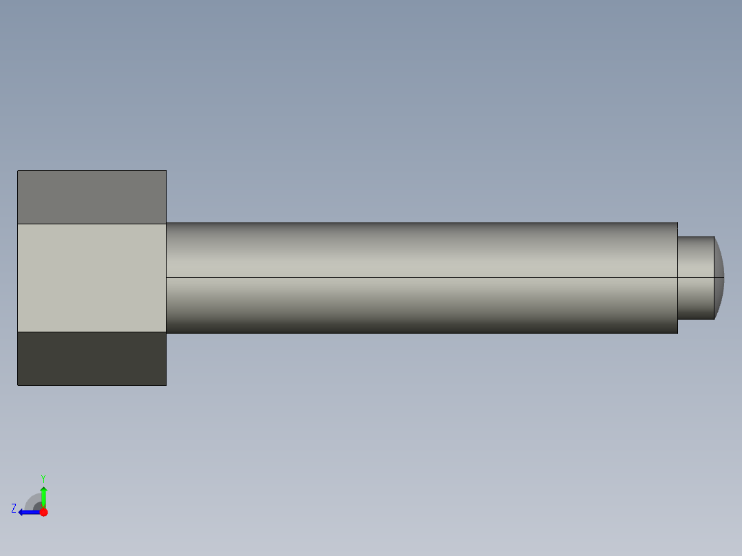 推力螺絲BJ748-3D多系列多零件图纸模型右视图