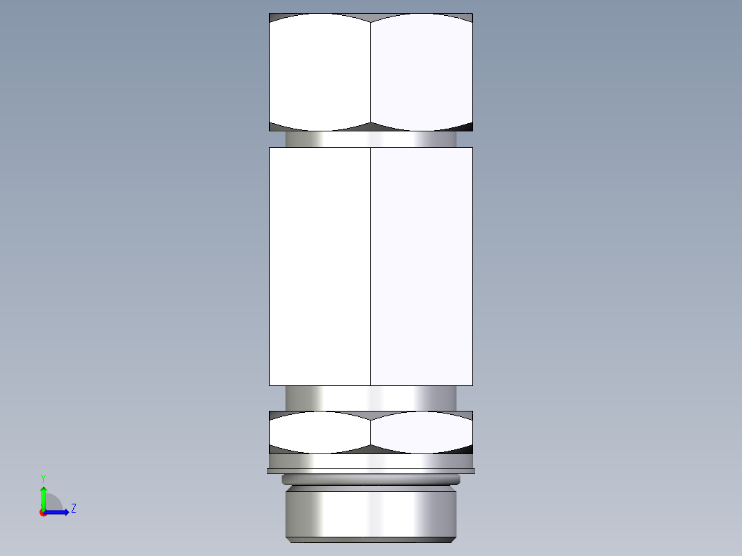 卡套式工业通用硬管接头EO_Adjustable_locknut_run_tee_LEE30SMORCF左视图