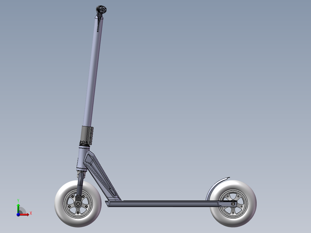 轮子滑板车前视图