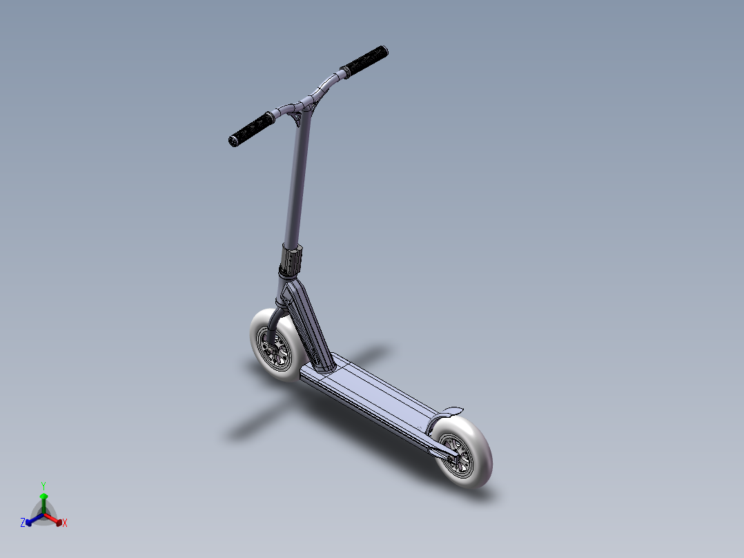 轮子滑板车正等轴测图