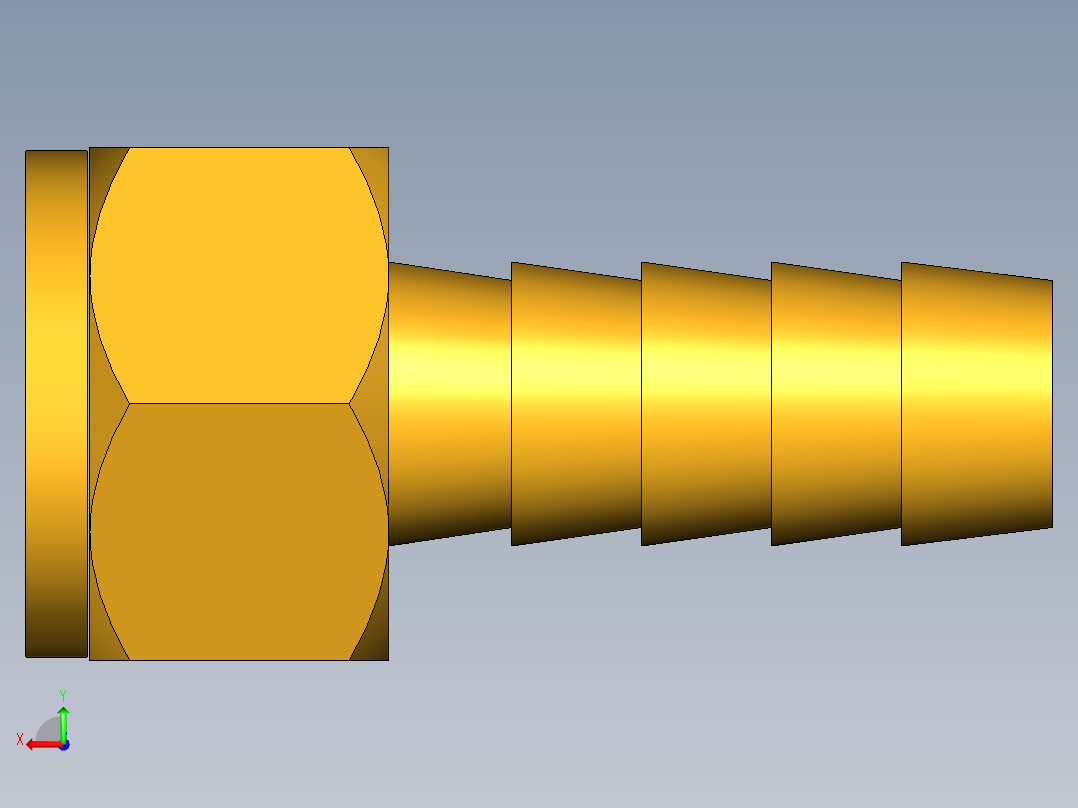 倒齿式工业管接头Hose Barb to Swivel Female Ball-End 128HBLSV-6-6后视图