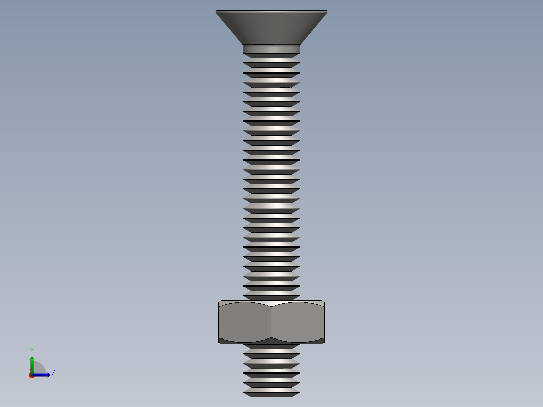 紧固件-M3 Stainless Flathead左视图