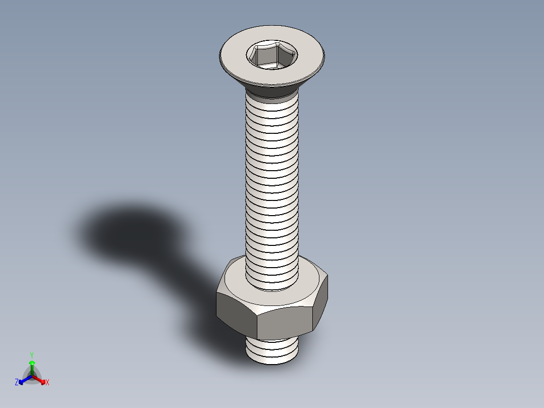 紧固件-M3 Stainless Flathead正等轴测图