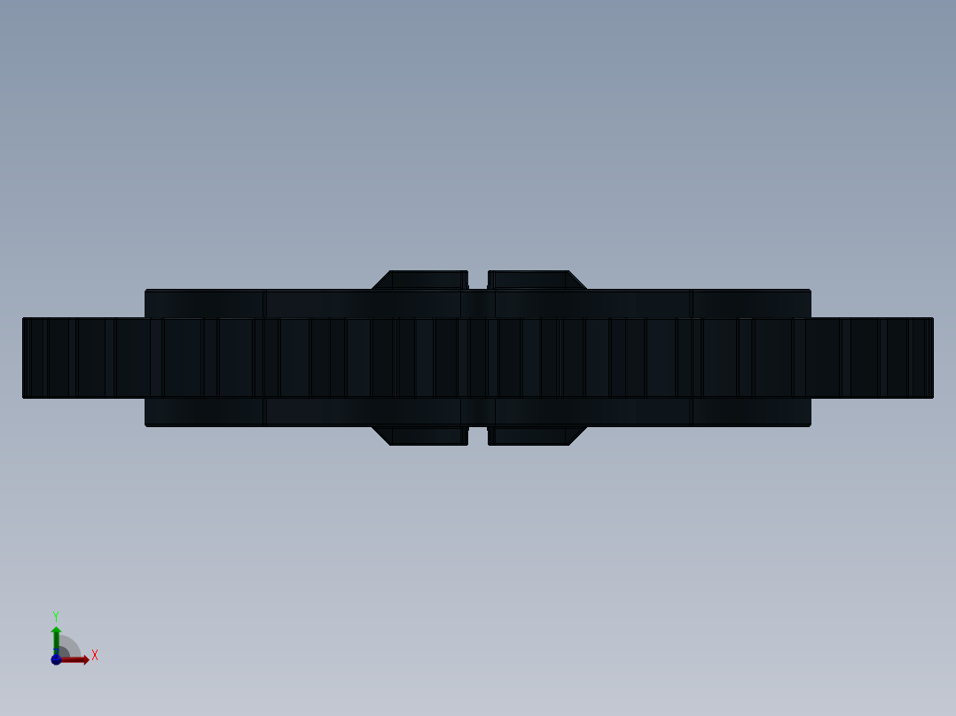 3649 Black Technic Gear 40 Tooth.SLDPRT前视图