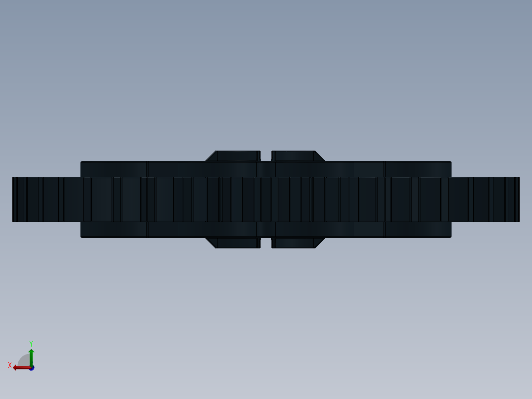 3649 Black Technic Gear 40 Tooth.SLDPRT后视图