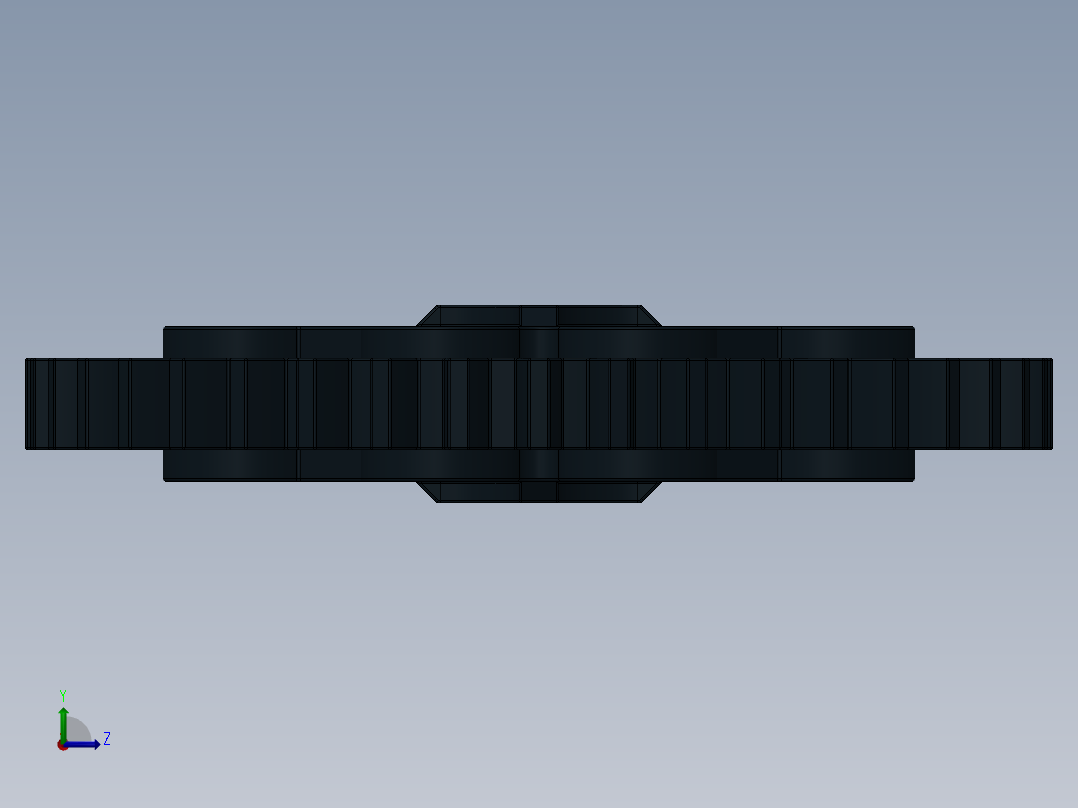 3649 Black Technic Gear 40 Tooth.SLDPRT左视图