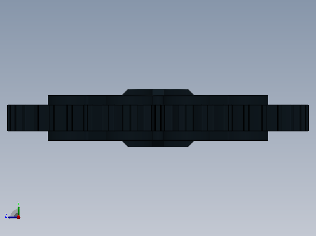 3649 Black Technic Gear 40 Tooth.SLDPRT右视图