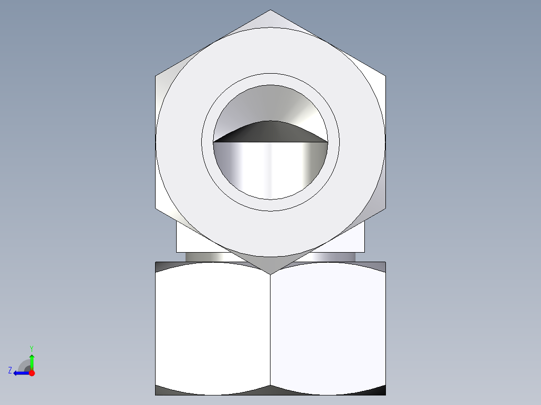 卡套式工业通用硬管接头EO_Swivel_nut_elbow_EW30SCF右视图