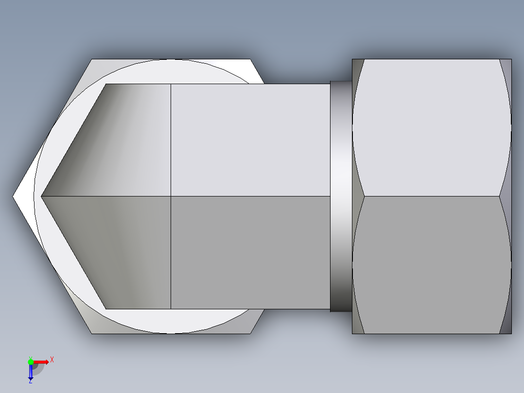 卡套式工业通用硬管接头EO_Swivel_nut_elbow_EW30SCF俯视图