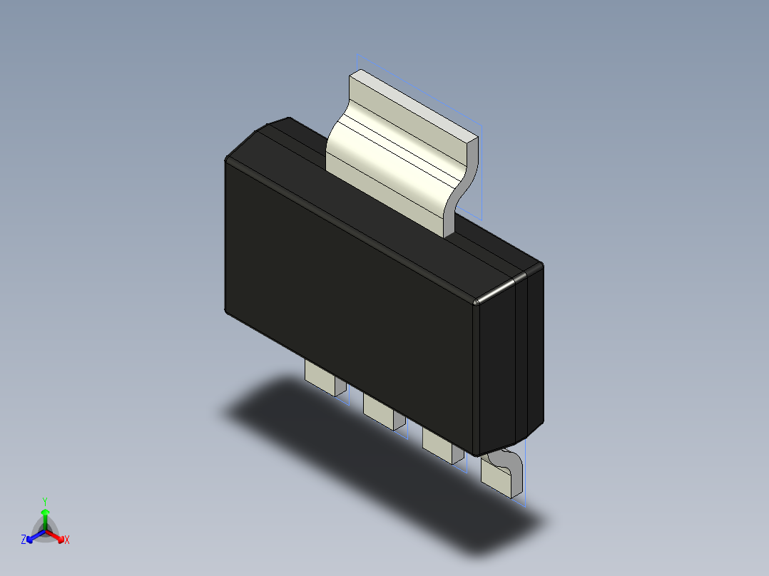 分立半导体元件封装-TO-261AB正等轴测图